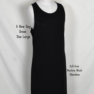 A New Day Dress L Black Pull Over Sleeveless Machine Wash